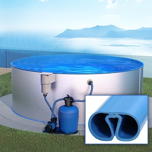 SAXONICA Rundpool Ø 450 x 120 cm I Starter Set I Poolfolie blau 0,5 mm I Filteranlage I Splasher Handlauf I 4,5 x 1,2 m