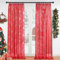 Topfinel Gardinen mit Kräuselband Transparente Weihnachten Vorhänge für Schienensystem Weihnachten Rot Vorhang Wohnzimmer 245x140 cm(HöhexBreite), Weiß, 2er Set