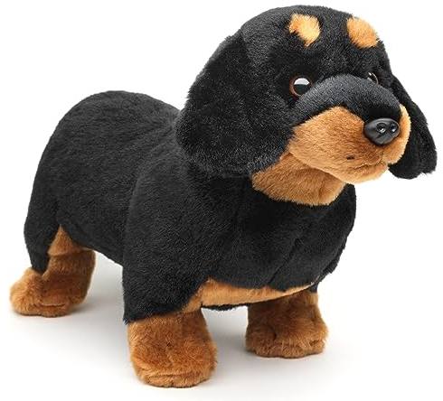Uni-Toys - Dackel, stehend (ohne Leine) - 28 cm (Länge) - Plüsch-Hund, Haustier - Plüschtier, Kuscheltier