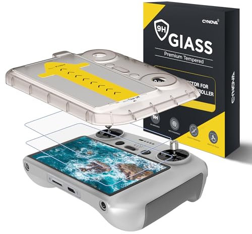 CYNOVA DJI Mini 5 Pro Displayschutzfolie für DJI RC2, [Auto Alignment Kit] DJI RC/DJI RC 2 Controller HD gehärtetes Glas 9H Härte für Mini 4 Pro/DJI flip/Air 3 Drohnen zubehör (2 Stück)