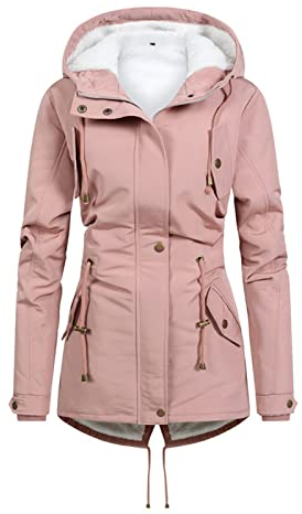 Zeiayuas Winterjacke Damen Lang Warm Gefüttert Female Steppjacke Damen Mantel Ski-Jacken für Damen Winterjacke Wattierte Jacke Damen Softshell Jacke Damen Mantel Winter Elegant Damen Winterparka Grün