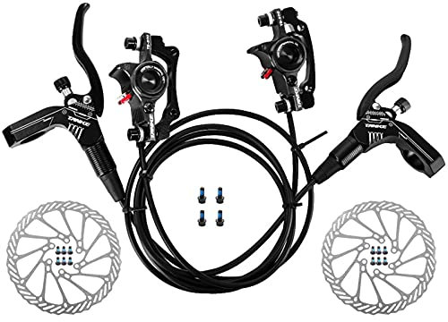Sunydog Frein a Disque Hydraulique VTT,Ensemble d'étriers de Freins à Disque hydrauliques pour vélo pour VTT Kit de Levier de Frein Gauche Droite avec Rotor à Disque 160mm