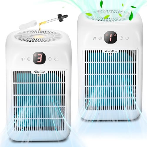 Purificadores de aire para recámara, purificadores de aire Aircillin para el hogar, limpiador de aire silencioso con modo de sueño