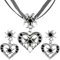 Lucktao 3 Stück Trachtenschmuck Damen Pink schmuck Trachtenkette,Strass Edelweiß Herz Anhänger,Edelweiß Ohrstecker vielen Farben Anhänger Trachtenschmuck Kette für Dirndl und Lederhose Damen (schwarz)
