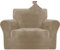 CYCMACO Housse Fauteuil Velour 1 Place, Housse Canape Extensible avec Accoudoirs, Universelle Sofa Cover Antidérapante, Protection Couvre Canapé Anti Poils Animaux, Lavable, Camel