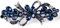 Dalababa Haarspange Blume, Vintage Blau Strass Barrettes, Fliege Kristall Stil Metall Frühling Clip, Französische Haarschmuck für Damen, Frauen, Mädchen