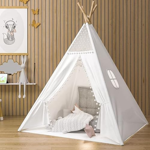 Sleeleece Tipi Zelt für Kinder,Tippi Kinderzelt,Kinderzelt Spielzelt Tipizelt Indoor, Für viel Spaß im Kinderzimmer für Jungen & Mädchen