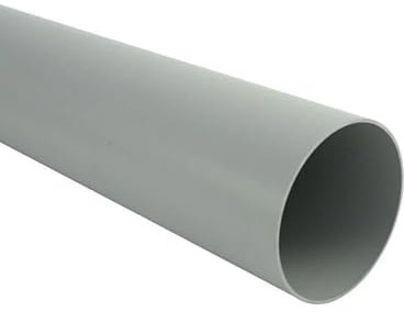 Marley Regenrinnen System Dachrinnenteile DN 53 Fallrohrsystem Grau RAL 7040 Dachrinnenset aus PVC (Fallrohr 1m)