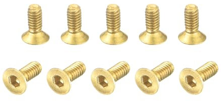 QUARKZMAN Vis à Tête Cylindrique à Six Pans Creux, M2-0.4 x 5mm, en Laiton, 24 Pièces