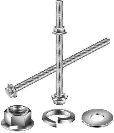 Lot de 10 boulons à tête hexagonale M8 x 100 mm en acier inoxydable 18-8 (304), entièrement filetés, par SG TZH
