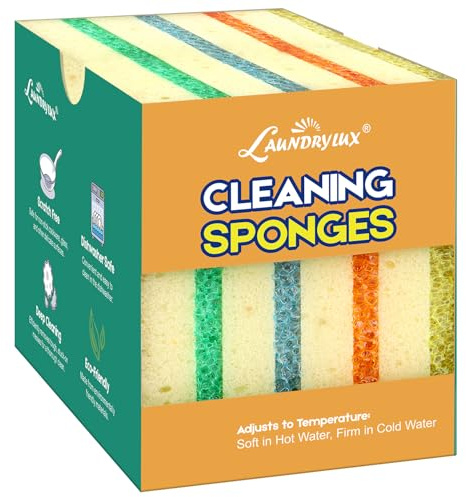LAUNDRYLUX Scrub Sponge, Dual-Sided Temperature-Responsive Scrubber