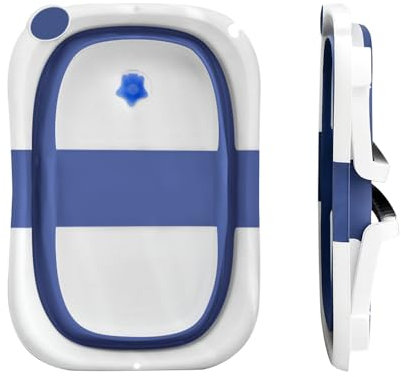 Baignoire Bebe, Baignoire Pliable Bébé Pour Nouveau-nés, Reducteur Baignoire Pour Bebe, Portable Ie Bain de Bébé, Économie D'espace-63 * 43 * 20 cm-bleu