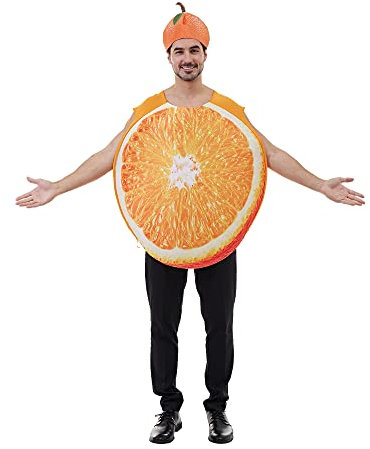 EraSpooky Costume da commedia per adulti di frutta arancione taglia unica