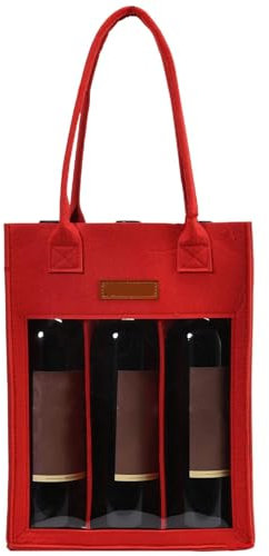 6-Bottle Wine Carrier Tote Bag - Reusable, Leakproof Travel Bag With Handle for Red Wine, Secure Holder for Transport