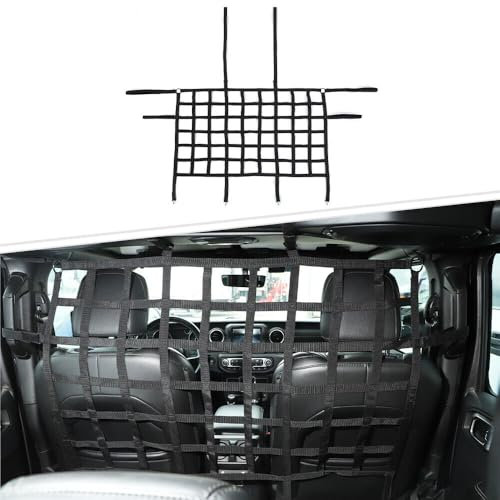 CKPEOR Rücksitzisolierung Haustiernetz, Rücksitztrenner für Hund für 2007-2024 Jeep Wrangler JK JL Gladiator JT 2/4 Türer