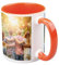 Copykrea – Taza personalizada con tu foto | Categoría AAA | Apta para microondas y lavavajillas | 350ml | Interior naranja