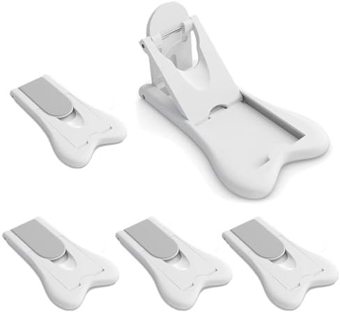 SGERUFZ 5 piezas Bloqueo de Puerta Para Bebés, Tope de Puerta Corredera, Autoadhesivo, sin taladrar, Bloque de Ventana Para Niños, Armario, Ventana, seguro ventanas, bloqueador puerta
