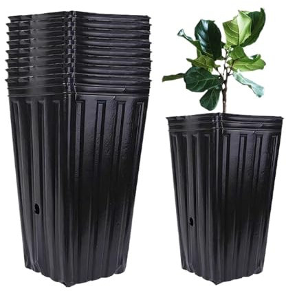 Vaso per piante alte Vasi for alberi alti da 10 pezzi, vasi for alberi da vivaio profondi in plastica, vasi for contenitori for piante da fiore alte for piantine for piante da giardino da interno ed e