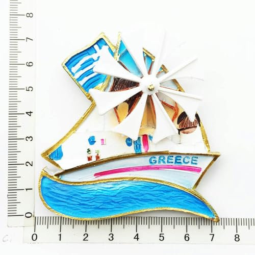 KONGZIZZW Tourist commemorative decorative crafts throughout Greece Magnet fridge magnet - Greece sailing windmill