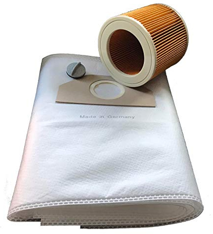 1x Filter + 10x Vliesbeutel geeignet für Kärcher WD 3 / MV 3 / WD 3.150 / WD 3.200 / WD 3.250 / WD 3.300 / WD 3.320 / WD 3.370 / WD 3.500 / WD 3.600 / WD 3.800