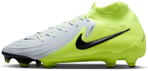 Nike Herren Phantom Luna 2 Pro FG High-Top-Fußballschuh, Metallic Silver/Black-Volt, 45.5 EU