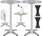 KESSER® 2in1 Stehtisch klappbar Bistrotisch 2er Set | Aluminium Edelstahlplatte | höhenverstellbar 70cm / 115cm | Partytisch Tisch Ø 60cm | In- & Outdoor Empfangstisch | Klapptisch mit husse Silber