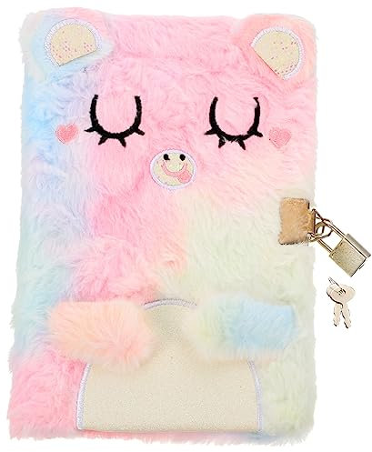 TOYANDONA Tagebuch Für Mädchen Notizbuch Mit Schloss Cartoon-notizbuch Plüsch Tagebuch Zeitschrift Süßes Notizbuch Bausatz Briefpapier Tagebücher Für Schülertagebuch Mädchen-notizbücher Metall Rosa