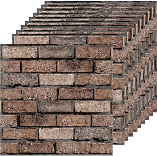 3D Wandverkleidung Selbstklebend, 10 Stück Wandpaneele Selbstklebend, Wasserdicht PVC Backstein Tapete, 3D Wanddekoration für Wohnzimmer, Schlafzimmer, Küche, Wandverkleidung(COLOR:wie gezeigt)