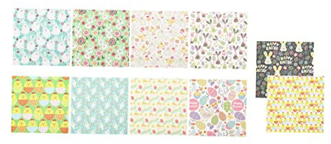 VILLCASE Meterware Baumwolle Ostern 3 Sätze 3 Sets Osterhasen Stoff Bastel Patchwork Patchwork Stoff Bastel Baumwollstoff Patchwork Für DIY Nähen Quilten Stoff 10 Stück x 3 Stück 10 Stück * 3
