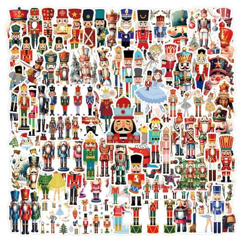 110 Pack Nutcracker Craft Stickers Kit for Kids Children Adult Make You Own Ornament DIY Christmas Stickers Trendy Holiday Party Decor Stickers for Laptop Water Bottle Luggage Scrapbook