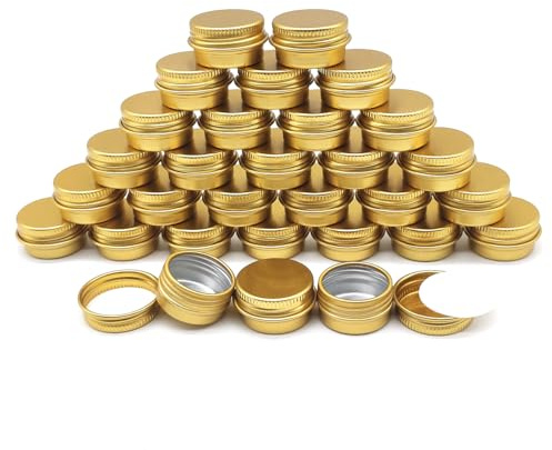 Wopanxye Lot de 30 boîtes de baume à lèvres de 5 ml, mini contenants de maquillage en aluminium de 5 g avec couvercle à vis, boîtes en métal vides pour cosmétiques, crème, bougie, thé, petites boîtes