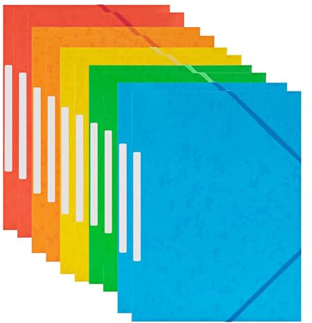 Sammelmappe Aus Karton, Einschlagmappe Mit Gummi, Mappe Mit Gummiband für A4, Schnellhefter Bunt Sortiert für Dateien, Dokumente, Besprechungen, Beri (10pcs)