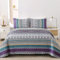 WONGS BEDDING Tagesdecke 220x240 Bettüberwurf Boho Decke Steppdecke 3 Teilig Doppelbett Gesteppt Bettdecke Mikrofaser Wohndecke mit 2 Kissenbezug 50x75 für Schlafzimmer als Sofaüberwurf, Purple