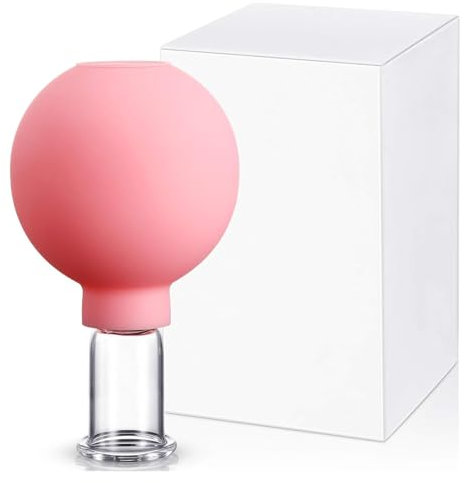 Schröpfglas Gesicht, Schröpfen aus Plexi-Glas und Silikon – Wiederverwendbare Vakuum-Massage für Gesicht & Körper – Zur Lymphdrainage, Faltenreduzierung & Hautstraffung – Für Zuhause & Kosmetikpraxis