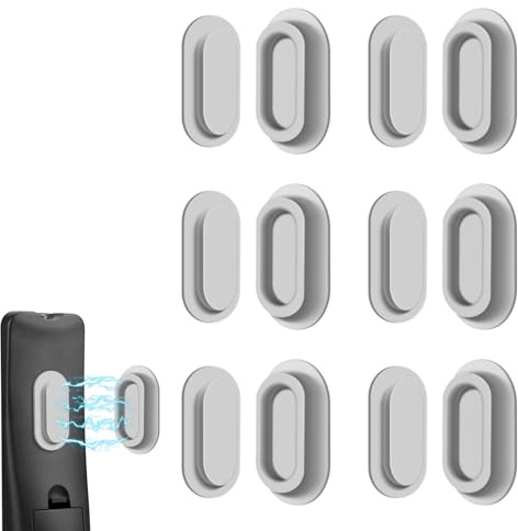 AMAZYC-US 6 Pack Magnetic Remote Control Holder – Upgraded Silicone Magnetic Wall Mount for TV, Fan & Air Conditioner Remotes – Self-Adhesive, No-Drill Remote Control Holder Wall Mount