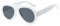 TYUVIVO Vintage Flat Top Sonnenbrille Damen für Herren Luxus Punk Anti Blaulicht Brillengestell (Weiß Schwarz)
