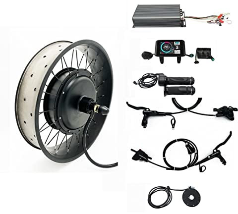 3000W-5000W 48V 60V 72V Fat Wheel Ebike Conversion Kit for 20/24/26x4.0 Fatbike - Upgrade to Electric bike with Powerful Motor