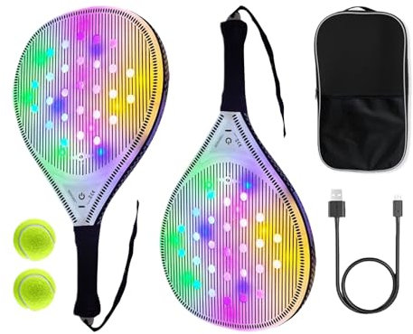 Anfänger Tennisschläger Leuchtendes USB Strandpaddel-Set