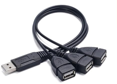 TENYELE USB Male To Three Female Splitter Cable USB2.0 Adapter Cord For Connecting Multiple Devices Printers Cameras And Gadgets PC USB Splitter