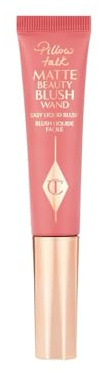 Charlotte Tilbury Pillow Talk Matte Liquid Blush Wand - Matte Blush for Cheeks with Cushion Applicator - Infused with Lumi-Blur Technology for a Light-Reflecting, Soft-Focus Effect - Pillow Talk