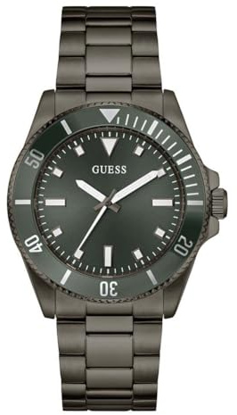 Guess Cliff Men's Stainless Steel Watch 41mm Black 3Bar Green Dial GW0968G3