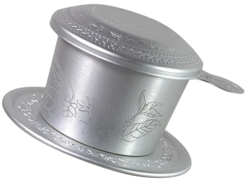 VILLCASE Filtre à Café Aluminium avec Motif Vintage Porte-filtre Portable pour Infusion Manuelle Extraction Intense pour Voyage et Camping