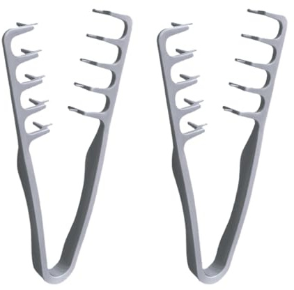 Peine Texturizador Coreano, 2 Unidades para Volumen y Cobertura de Raíces, Peine de Dientes Anchos para Crear Textura y Estilizar Flequillo, Herramienta Profesional y para Uso Doméstico, Color Gris
