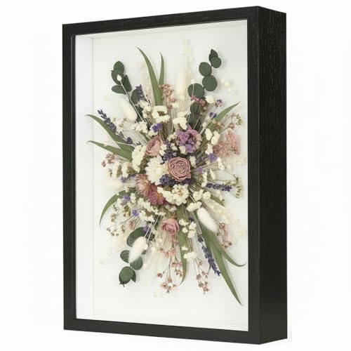 3D Bilderrahmen zum Befüllen, 21x29.7 cm 3D Objektrahmen Tiefer 3cm,Schwarz | Bilderrahmen Tief zum Befüllen Shadow Box mit Transparente Acrylplatte für Foto Medaillen Geschenke Trockenblumen