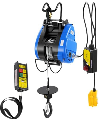 MEHOOSPVN Elektrische Seilwinde 250kg Bootswinde mit Drahtlose Fernbedienung 1500W 220V Elektrische Ankerwinde Tragbare Winde Elektrischermit Überlastungsschutz für Autos, Anhänger, Schiffe