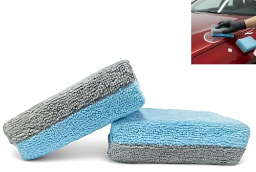 ZhuPu 2 Pack Demister Pad, Chamois Leather Sponge, Microfibre Window Cleaner, Anti-Fog Wipe, for Car Windscreen