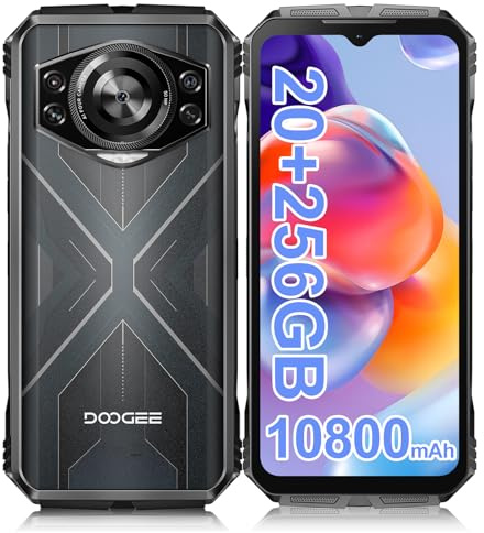 Luzglo S Cyber Movil Irrompible Android 14, 10800mAh Batería, 6,58 Pulgadas FHD/90Hz, 20GB RAM+256GB ROM Telefono Rugerizado, 50MP+16MP Movil Resistente, NFC/GPS/Huella Dactilar/Face ID/4G Dual SIM