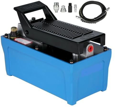 Air Hydraulic Pump Pneumatic Hydraulic Foot Pump 10000PSI for Heavy Machinery Rigging & Moving, Auto Repair, Oil Rigging Professional，Tool Set