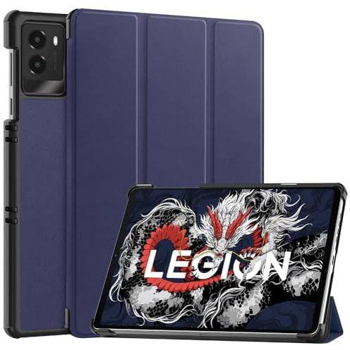 Techsuit für Lenovo Legion Tab Gen 3 Hülle mit 360 Schutz, Mikrofaser Innenfutter, Verstellbare Betrachtungswinkel, Schlankes Design, Anti Fingerabdruck, FoldPro Series, PU Leder, Blau