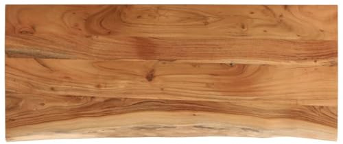 kithwjll Tischplatte Massivholz Akazie 100x40x3,8 cm Rechteckig mit Naturkante, robuste Arbeitsplatte für Küche, Outdoor Bistrotisch oder Schreibtisch, wetterfest und vielseitig einsetzbar